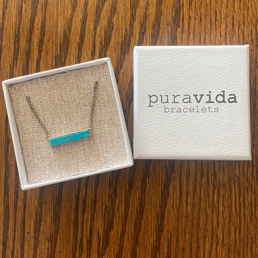 Pura Vida Turquoise Bar Necklace